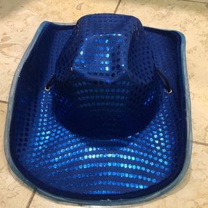 Blue Sequin Cowboy Hat